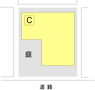 Cプラン　　東南を庭にするL型タイプ